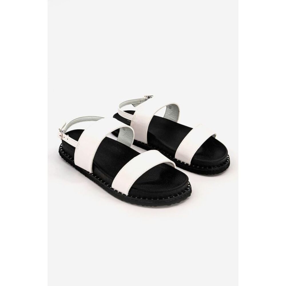 FRENCH CONNECTION Womens White Treaded Emery Round Toe Wedge Slingback Sandal 9